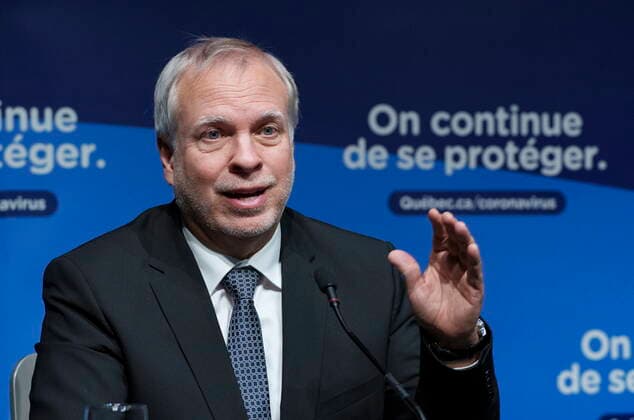January 11, 2022, Montreal, PQ, Canada: Interim Quebec Director of Public Health Dr. Luc Boileau responds to a question during a news conference in Montreal, Tuesday, Jan. 11, 2022. Montreal Canada  - ZUMAc35_ 20220111_zaf_c35_028 Copyright: xPaulxChiassonx