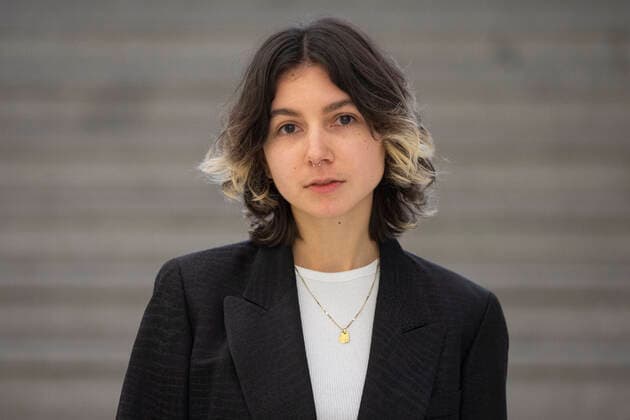 Ezra Simek attends a press conference on laureates of Jindrich Chalupecky Prize 2022 in National Gallery - Veletrzni palac, Prague, Czech Republic, on Wednesday, January 12, 2022. (CTKxPhoto OndrejxDeml) CTKPhotoP2022011203991  dml_002