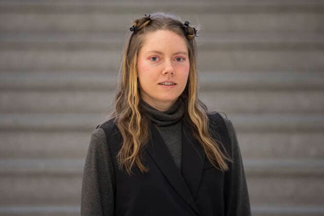 Olga Krykun attends a press conference on laureates of Jindrich Chalupecky Prize 2022 in National Gallery - Veletrzni palac, Prague, Czech Republic, on Wednesday, January 12, 2022. (CTKxPhoto OndrejxDeml) CTKPhotoP2022011203995  dml_003