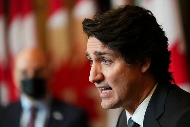 January 12, 2022, Ottawa, Ontario, CANADA: Prime Minister Justin Trudeau speaks during a press conference in Ottawa on Wednesday, Jan. 12, 2022. Ottawa CANADA  - ZUMAc35_ 20220112_zaf_c35_019 Copyright: xSeanxKilpatrickx