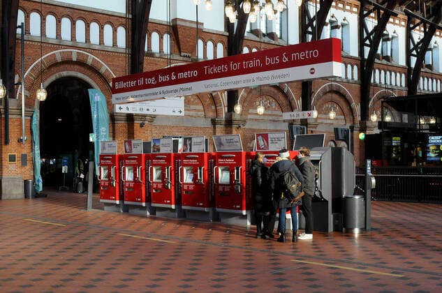 Copenhagen Denmark. 15 January 2022 Get corona covid-19 quick test free and keep social distance and In Denmark due to covid-19 and omicron cases face mask is manadtory for danish public transport system bus train and metro and on airport for air traveler in Denmark. (Photo..Francis Joseph Dean Dean Pictures)