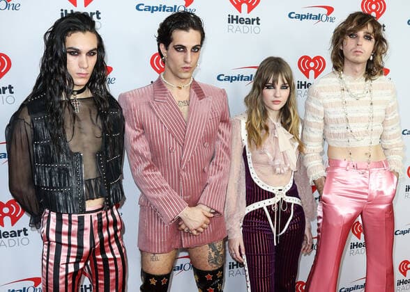 iHeartRadio ALTer EGO 2022 Ethan Torchio, Damiano David, Victoria De Angelis and Thomas Raggi of Maneskin attend the iHeartRadio ALTer EGO 2022 held at The Forum on January 15, 2022 in Inglewood, Los Angeles, California, United States. Inglewood California United States  Copyright: xImagexPressxAgencyx originalFilename: collin-iheartra220116_npw2l.jpg