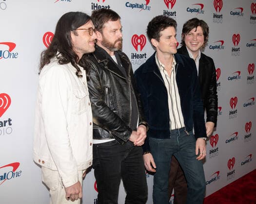 15 January 2022 - Los Angeles, California - (L-R) Nathan Followill, Caleb Followill, Jared Followill, and Matthew Followill of Kings Of Leon. iHeartRadio ALTer EGO presented by Capital One. Photo Credit: Billy Bennight AdMedia 276299 2022-01-15 Caliofrnia Inglewood  Copyright: xAdMediax STAR_276299_058