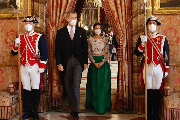 Bilder des Jahres 2022, Entertainment 01 Januar Entertainment Themen der Woche KW03 Entertainment Bilder des Tages King Felipe and Queen Letizia attend the Diplomatic reception at the Royal Palace in Madrid, January 17, 2021 Cordon Press *** King Felipe and Queen Letizia attend the Diplomatic reception at the Royal Palace in Madrid, January 17, 2021 Cordon Press 