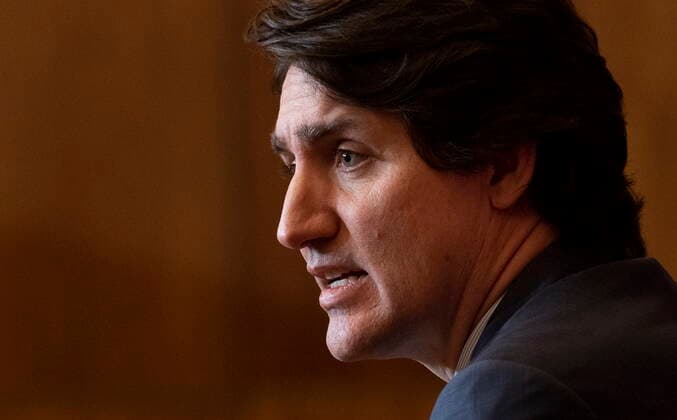 January 19, 2022, Ottawa, ON, Canada: Canadian Prime Minister Justin Trudeau responds to a reporters question during a news conference, Wednesday, Jan. 19, 2022 in Ottawa. Ottawa Canada  - ZUMAc35_ 20220119_zaf_c35_018 Copyright: xAdrianxWyldx