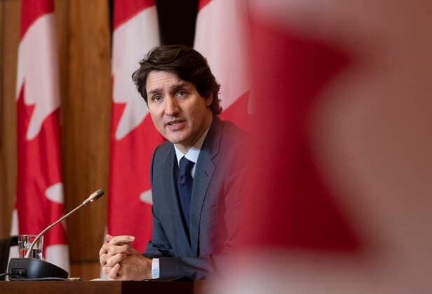 January 19, 2022, Ottawa, ON, Canada: Canadian Prime Minister Justin Trudeau responds to a question during a news conference, Wednesday, Jan. 19, 2022 in Ottawa. Ottawa Canada  - ZUMAc35_ 20220119_zaf_c35_021 Copyright: xAdrianxWyldx