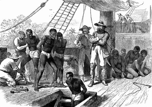 Slavery is commonly problematized as a Southern issue within the study of American history, but it was practiced throughout the colonies and early United States until the turn of the 19th century.<br ><br > In no place in the North was this more prevalent than Rhode Island. At the time of the American Revolution the state had a black population (mostly slave) estimated at 6-7% (double the percentage in any other New England state). Slaves were not emancipated by law in that state until 1784, and even then the process was gradual.<br ><br > Even less savory was Newport, Rhode Island s status as the center of the American slave trade. Until this trade was forced underground by the prohibition of the trade in 1808, it represented the number Supplier:xCPAxMediaxCo.xLtd. 1060_05_cpa0028911