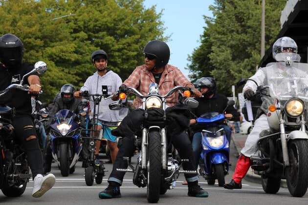 January 22, 2022, Christchurch, Canterbury, New Zealand: Motorcyclists attended the antivax protest in Merivale in large numbers..Protesters take to the streets in the affluent suburb of Merivale in protest against the mandatory Covid19 vaccination. Christchurch New Zealand - ZUMAs197 20220122_zaa_s197_030 Copyright: xAdamxBradleyx