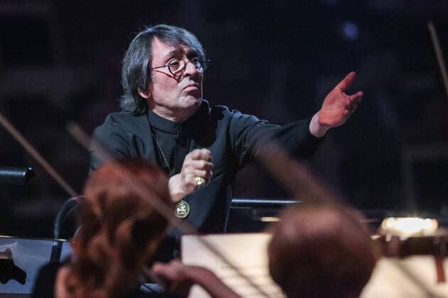 MOSCOW, RUSSIA â€“ JANUARY 24, 2022: Conductor Yuri Bashmet performs during a concert marking his 69th birthday at the Tchaikovsky Concert Hall; the concert is held as part of the 2022 Winter International Arts Festival. Artyom Geodakyan TASS  TS120253