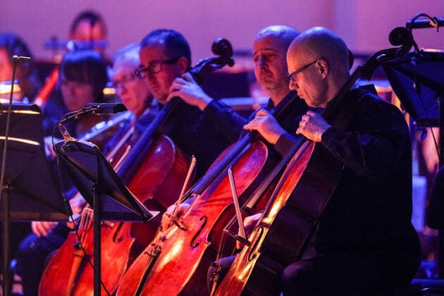 MOSCOW, RUSSIA â€“ JANUARY 24, 2022: An orchestra performs during a concert marking conductor Yuri Bashmet s 69th birthday at the Tchaikovsky Concert Hall; the concert is held as part of the 2022 Winter International Arts Festival. Artyom Geodakyan TASS  TS12025F
