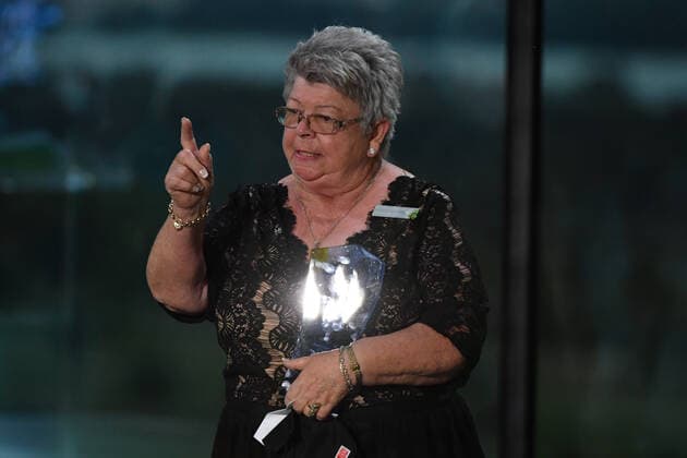 2022 AUSTRALIAN OF THE YEAR AWARDS, Senior Australian of the Year Valmai Dempsey wins during the 2022 Australian of the Year Awards ceremony, at the National Arboretum in Canberra, Tuesday, January 25, 2022. ( NO ARCHIVING, EDITORIAL USE ONLY, NO USE IN BOOKS WITHOUT CONSENT CANBERRA ACT AUSTRALIA  Copyright: xMICKxTSIKASx 20220125001616863039