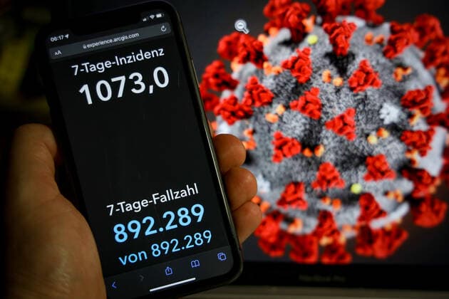 Coronavirus in Germany Covid 19 Robert Koch Institute Dashboard 28 01 2022 Robert Koch Institute 7 days Incidence 1073.0 7 days Number of cases 892 289 COVID 19 Cases 9 429 079 Additions up 190 148 from previous day COVID 19 Deaths 117 484 Additions up 170 from previous day