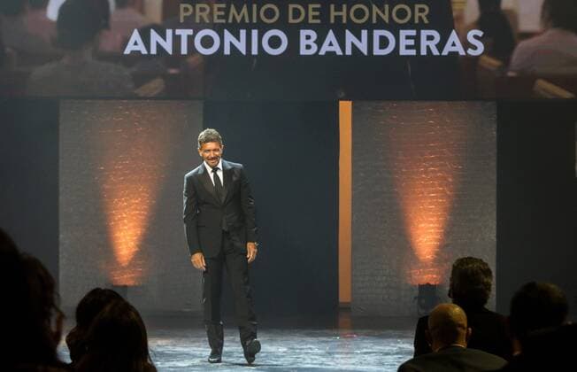January 30, 2022 malaga The Malaga born actor Antonio Banderas has received the Carmen de Honor Award in the first edition of these awards of the Andalusian Film Academy, the gala held at the Cervantes Theatre in Malaga Cordon Press  lorenzocarnero Cordonpress