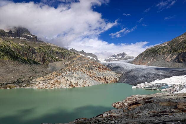 IMAGO Nature: Unsere Erde, Klimawandel, Gletscherschmelze Rhonegletscher und Gletschersee, Schweiz, Wallis, Oberwald Rhone glacier and glacial lake, Switzerland, Valais, Oberwald BLWS660893 *** Rhone glacier and glacial lake, Switzerland, Valais, Oberwald Rhone glacier and glacial lake, Switzerland, Valais, Oberwald BLWS660893 Copyright: xblickwinkel M.xWoikex