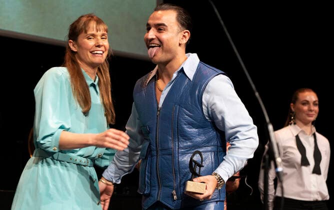 Besir Zeciri wins AAets male lead TV series for FREDLOES from the award ceremony ROBERT the prizes will be with Camilla Bendix as hosted at the Tivoli Hotel Congress Center on Saturday 5 February 2022, Copenhagen Denmark  Copyright: ClausxBechx Cop102 spdk20220205-200502-L