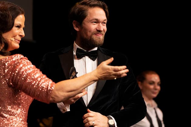 Jakob Oftebro gets the male supporting role of the year for Margrete the first ROBERT prizes will be with Camilla Bendix which has been awarded in Tivoli Hotel Congress Center on Saturday 5 February 2022, Copenhagen Denmark  Copyright: ClausxBechx Cop102 spdk20220205-215849-L