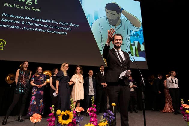 This years documentary goes to Flugt Final Cut for Real, Producer Monica Hellström, Signe Byrge Soerensen, Charlotte de La Gournerie, Instr Jonas Poher Rasmussen ROBERT the prizes will be with Camilla Bendix which will be handed out in Tivoli Hotel Congress Center on Saturday 5 February 2022, Copenhagen Denmark  Copyright: ClausxBechx Cop102 spdk20220205-221423-L