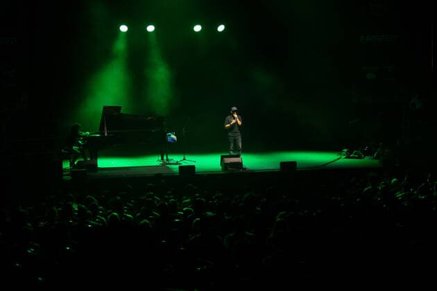 Spain: MC Nach (Ignacio Fornés) live show MC Nach (Ignacio Fornés) during his live show in Madrid included in Inverfest 2022 agenda at Teatro Circo Price in Madrid. February 5th 2022. Madrid Madrid Spain Copyright: JuanxCarlosxGarcíaxMate