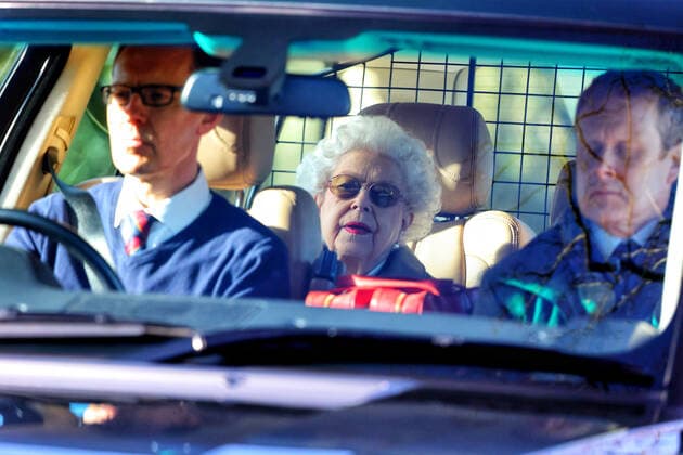 Queen Elizabeth II is seen leaving her Sandringham Estate, the day after Accession Day, (February 6), which marked 70 years since the death of her father King George VI, and when she was proclaimed Queen. Her Majesty took a helicopter flight from Sandringham to Windsor Castle. Queen Elizabeth II, Sandringham, Norfolk, UK, on February 7, 2022 