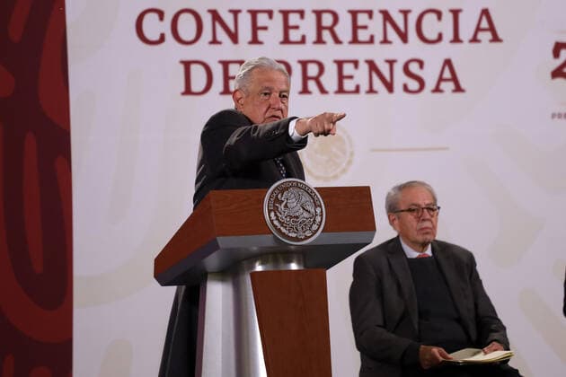 Mexican President Lopez Obrador Daily Briefing Conference MEXICO CITY, MEXICO - FEBRUARY 8, 2022: Mexico s President Andres Manuel Lopez Obrador during his daily morning press conference at the National Palace. On February 8, 2022 in Mexico City, Mexico. (Photo by Luis Barron Eyepix Group). Copyright: xLuisxBarronx xEyepixxGroupx EYEPIX_LB_08022022_55506
