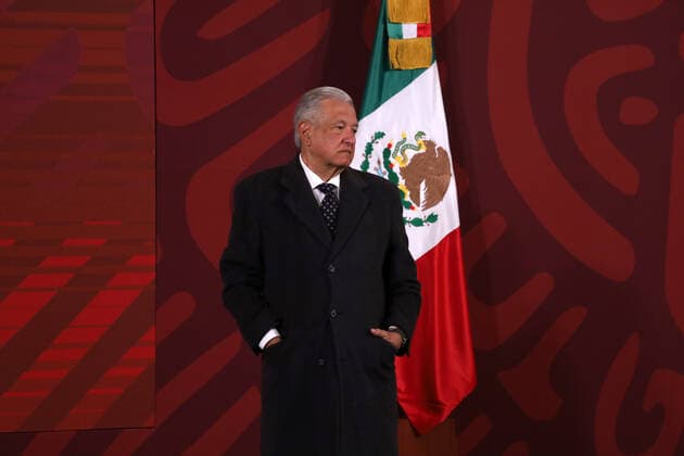 Mexican President Lopez Obrador Daily Briefing Conference MEXICO CITY, MEXICO - FEBRUARY 8, 2022: Mexico s President Andres Manuel Lopez Obrador during his daily morning press conference at the National Palace. On February 8, 2022 in Mexico City, Mexico. (Photo by Luis Barron Eyepix Group). Copyright: xLuisxBarronx xEyepixxGroupx EYEPIX_LB_08022022_55508