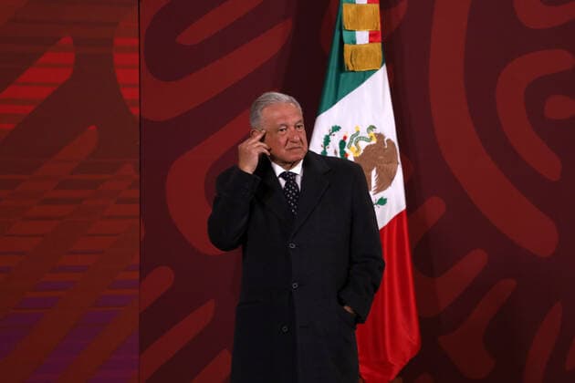 Mexican President Lopez Obrador Daily Briefing Conference MEXICO CITY, MEXICO - FEBRUARY 8, 2022: Mexico s President Andres Manuel Lopez Obrador during his daily morning press conference at the National Palace. On February 8, 2022 in Mexico City, Mexico. (Photo by Luis Barron Eyepix Group). Copyright: xLuisxBarronx xEyepixxGroupx EYEPIX_LB_08022022_55510