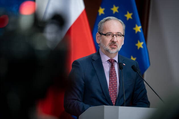 Poland Cuts COVID Restrictions Minister of Health Adam Niedzielski during the press conference announced a cut to the isolation period for people infected with the coronavirus and looser quarantine rules. Warsaw, Poland, on 9 February 2022 Warsaw Mazowsze Poland  Copyright: xMateuszxWlodarczykx originalFilename: wlodarczyk-polandcu220209_npnDJ.jpg