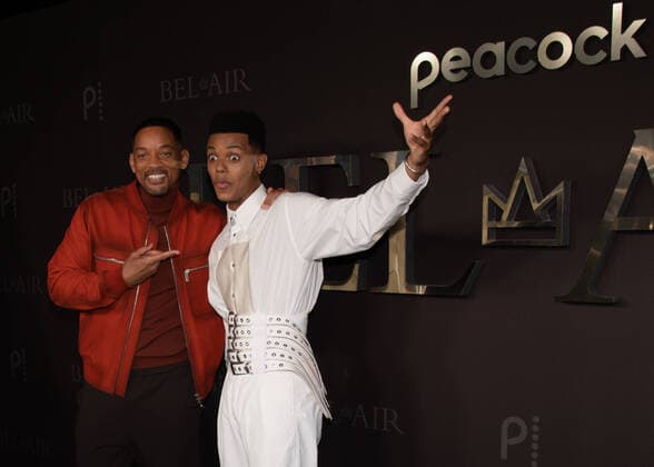 Bilder des Jahres 2022, Entertainment 02 Februar Entertainment Themen der Woche KW06 Entertainment Bilder des Tages Will Smith and Jabari Banks attend Peacock s new series BEL-AIR premiere party and drive-thru screening experience. 277057 2022-02-09 California Santa Monica  Copyright: xAdMediax STAR_277057_003