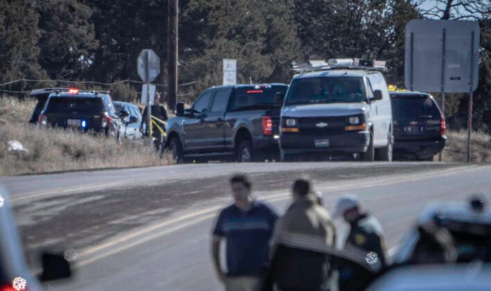 February 11, 2022, Sedillo, New Mexico, USA: Abq Journal.Several agencies including BCSO, APD, FBI, DEA as well as NM State Police responded to a scene where a State Trooper was shot and wounded near Sedillo Hill, New Mexico just east of Albuquerque Friday morning. .Sedillo, New Mexico Albuquerque Journal. Sedillo USA - ZUMAab1_ 20220211_zaf_ab1_007 Copyright: xRobertoxE.xRosalesx