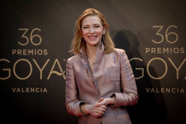 Cate Blanchett In Press Conference Of Goya Awards Cate Blanchett poses during Press conference a prelude to the Goya Awards Gala 2022 at Reina Sofia palace. On February 12, 2022. Valencia Spain  Copyright: xJosexMiguelxFernandezx originalFilename: fernandezdevelascosanz-cateblan220212_npPZ6.jpg