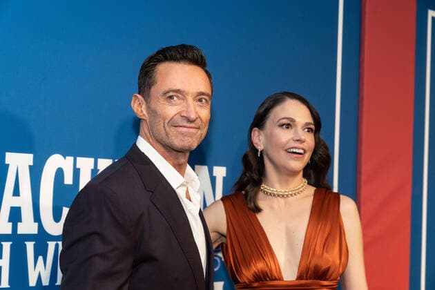 February 11, 2022, New York, NY, USA: HUGH JACKMAN and SUTTON FOSTER attend the opening night of Ã¢â‚¬oeThe Music ManÃ¢â‚¬Â on Broadway at The Winter Garden Theater,.New York City.February 10, 2022. New York USA - ZUMAms4_ 20220211_zaf_ms4_030 Copyright: xSoniaxMoskowitzxGordonx