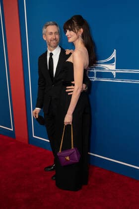 February 11, 2022, New York, NY, USA: ADAM SHULMAN and ANNE HATHAWAY attend the opening night of Ã¢â‚¬oeThe Music ManÃ¢â‚¬Â on Broadway at The Winter Garden Theater,.New York City.February 10, 2022. New York USA - ZUMAms4_ 20220211_zaf_ms4_026 Copyright: xSoniaxMoskowitzxGordonx