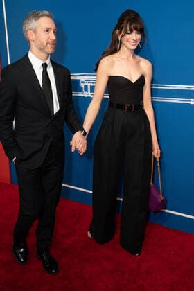 February 11, 2022, New York, NY, USA: ADAM SHULMAN and ANNE HATHAWAY attend the opening night of Ã¢â‚¬oeThe Music ManÃ¢â‚¬Â on Broadway at The Winter Garden Theater,.New York City.February 10, 2022. New York USA - ZUMAms4_ 20220211_zaf_ms4_028 Copyright: xSoniaxMoskowitzxGordonx
