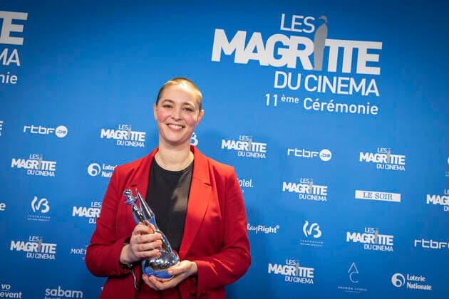 director Lia Bertels poses after winning the Magritte for best animated short film at the Magritte du Cinema film awards ceremony, Saturday 12 February 2022, in Brussels. The prizes are awarded to movies of Belgian French-speaking producers.  PAUL-HENRIxVERLOOY 9319784