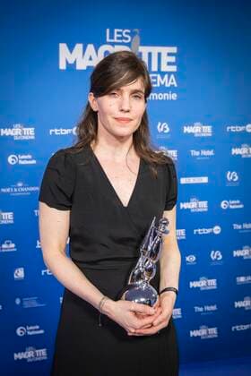 Actor Laura Verlinden poses after winning the Magritte forb best supporting actress during the Magritte du Cinema film awards ceremony, Saturday 12 February 2022, in Brussels. The prizes are awarded to movies of Belgian French-speaking producers.  PAUL-HENRIxVERLOOY 9333598
