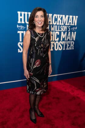 February 11, 2022, New York, NY, USA: NY State Governor KATHY HOCHUL attends the opening night of Ã¢â‚¬oeThe Music ManÃ¢â‚¬Â on Broadway at The Winter Garden Theater,.New York City.February 10, 2022. New York USA - ZUMAms4_ 20220211_zaf_ms4_044 Copyright: xSoniaxMoskowitzxGordonx