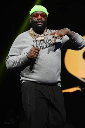 SUNRISE FL - FEBRUARY 12: Rick Ross performs during the Legendz of the Streetz Tour at The FLA Arena on February 12, 2022 in Sunrise, Florida. Copyright: xmpi04x