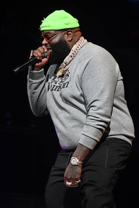SUNRISE FL - FEBRUARY 12: Rick Ross performs during the Legendz of the Streetz Tour at The FLA Arena on February 12, 2022 in Sunrise, Florida. Copyright: xmpi04x