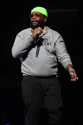 SUNRISE FL - FEBRUARY 12: Rick Ross performs during the Legendz of the Streetz Tour at The FLA Arena on February 12, 2022 in Sunrise, Florida. Copyright: xmpi04x