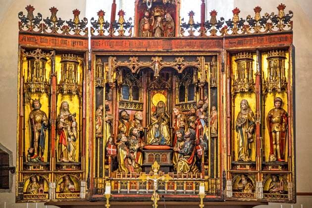  Meisterwerk gotischer Holzschnitzkunst, Bernd Notkes Flügelaltar (1483) in der Heiliggeistkirche, Tallinn, Estland, Tallinn, Estland, Europa Copyright: imageBROKER/RaimundxFranken iblrfn07215898.jpg