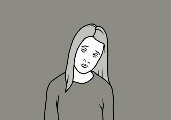 Portrait sad, depressed woman on gray background  Copyright: MaltexMueller fStopImages1995068