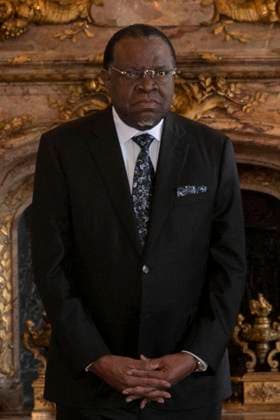 Namibian President Hage G. Geingob pictured during an audience at the Royal Palace in Brussels, between the Belgian King and the President of Namibia, Tuesday 15 February 2022.  HATIMxKAGHAT 10048042