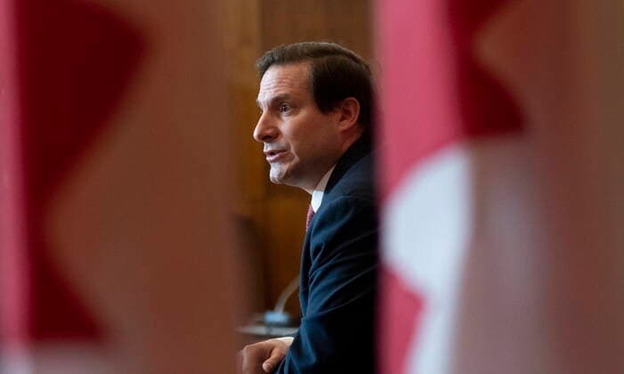 February 15, 2022, Ottawa, ON, Canada: Public Safety Minister Marco Mendicino responds to a question during a news conference, Tuesday, Feb. 15, 2022 in Ottawa. Ottawa Canada  - ZUMAc35_ 20220215_zaf_c35_157 Copyright: xAdrianxWyldx