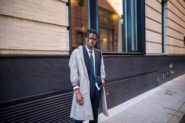 Fashion Trend Report 2023: Powerdressing February 15, 2022, New York, New York, U.S: Model GLADIMY FLEUREJUSTE outside of New York Fashion Week at Spring Studios in New York. New York U.S. - ZUMAp140 20220215_zap_p140_006 Copyright: xBrianxBranchxPricex