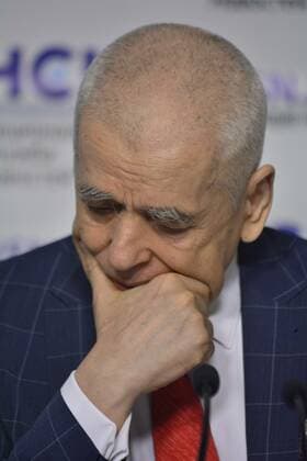 Briefing by Gennady Onishchenko on new strains of the coronovirus. Agency National News Service, Moscow February 16, 2022. In the photo: Gennady Onishchenko. Photo: Pavel Kashaev PavelxKashaev