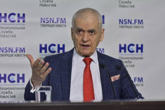 Briefing by Gennady Onishchenko on new strains of the coronovirus. Agency National News Service, Moscow February 16, 2022. In the photo: Gennady Onishchenko. Photo: Pavel Kashaev PavelxKashaev