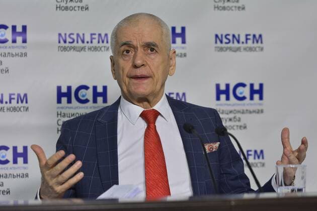 Briefing by Gennady Onishchenko on new strains of the coronovirus. Agency National News Service, Moscow February 16, 2022. In the photo: Gennady Onishchenko. Photo: Pavel Kashaev PavelxKashaev
