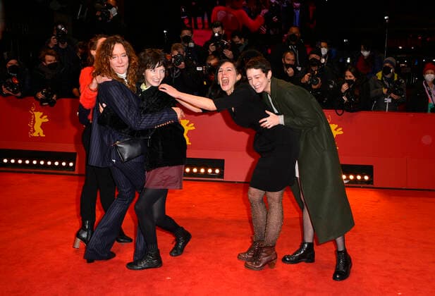 Marie Claude Guerin, Anne Ratte Polle, Larissa Corriveau, Laure Giappiconi and Aude Mathieu Closing Ceremony Berlinale 2022 Berlinale Palast International Film Festival Berlinale 2022 Berlin 16 02 2022
