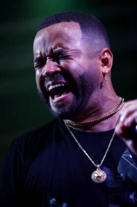February 20, 2022, Valencia, Carabobo, Venezuela: February 19, 2022. Miguel Ignacio Mendoza Donatti, better known as Nacho . Venezuelan singer, during a concert in the Hotel Hesperia, from Valencia, Carabobo state. Photo: Valencia Venezuela - ZUMAhe3_ 20220220_zbp_he3_001 Copyright: xJuanxCarlosxHernandezx