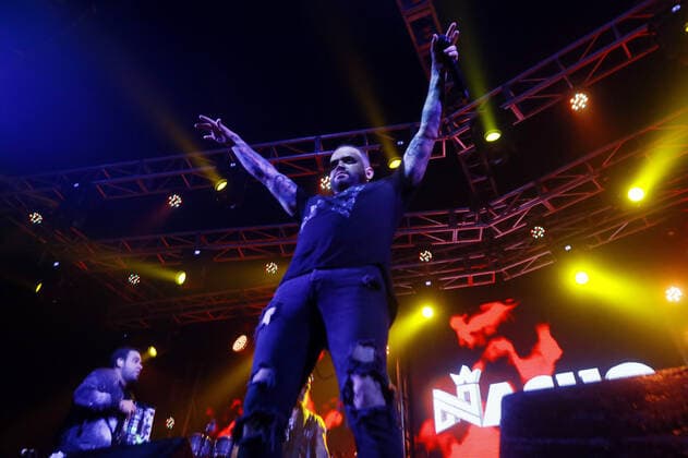 February 20, 2022, Valencia, Carabobo, Venezuela: February 19, 2022. Miguel Ignacio Mendoza Donatti, better known as Nacho . Venezuelan singer, during a concert in the Hotel Hesperia, from Valencia, Carabobo state. Photo: Valencia Venezuela - ZUMAhe3_ 20220220_zbp_he3_014 Copyright: xJuanxCarlosxHernandezx